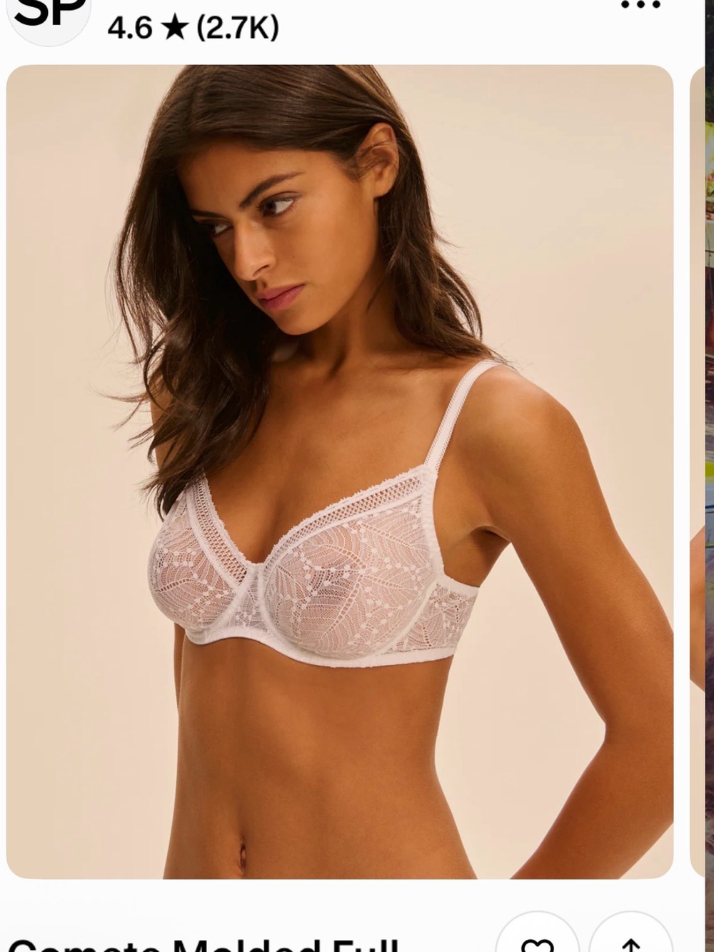 Simone Perele Comete White Lace Full-Coverage Underwire Bra and panty set